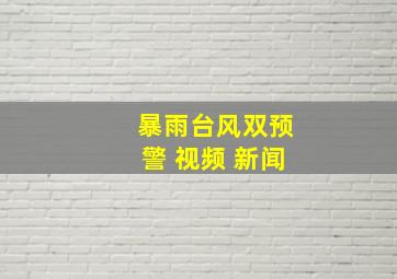 暴雨台风双预警 视频 新闻